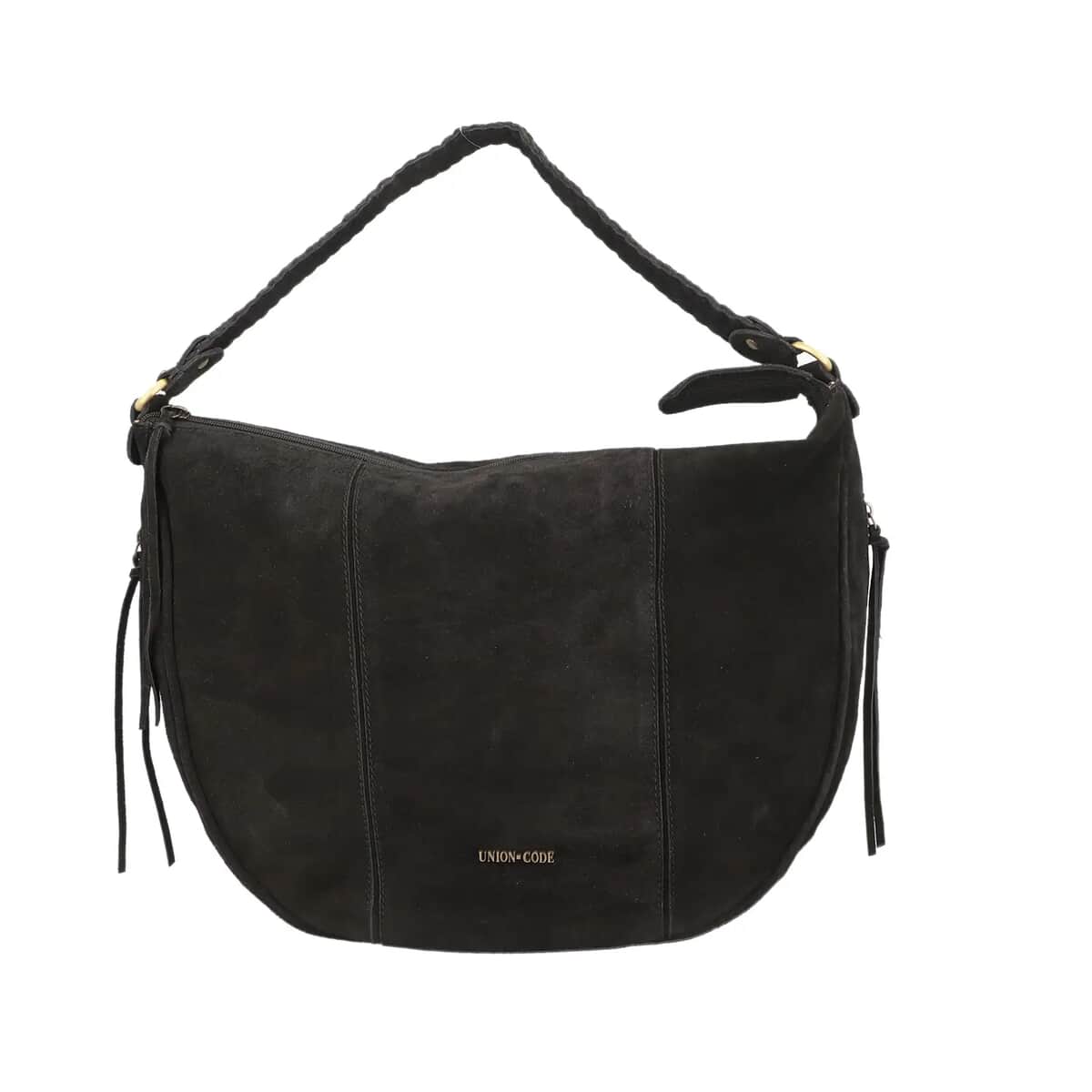 Black 100% Genuine Leather Hobo Bag (16"x13"x5") image number 0