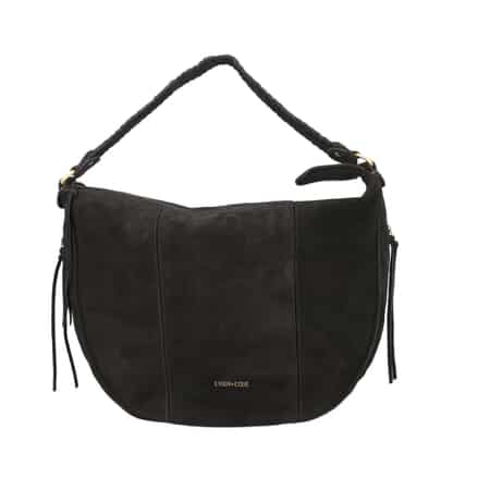 Union Code Black 100% Genuine Leather Hobo Bag, Woven Leather Hobo Beach Bag, Hobo Messenger Bag, Minimalist Vintage Hobo Bag image number 0