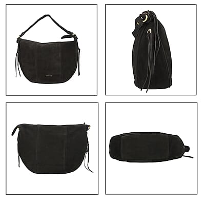 Union Code Black 100% Genuine Leather Hobo Bag, Woven Leather Hobo Beach Bag, Hobo Messenger Bag, Minimalist Vintage Hobo Bag
