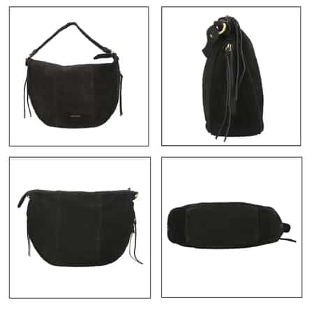 Union Code Black 100% Genuine Leather Hobo Bag, Woven Leather Hobo Beach Bag, Hobo Messenger Bag, Minimalist Vintage Hobo Bag image number 5
