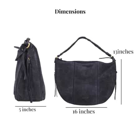 Union Code Navy 100% Genuine Leather Hobo Bag , Woven Leather Hobo Beach Bag , Hobo Messenger Bag , Minimalist Vintage Hobo Bag image number 4