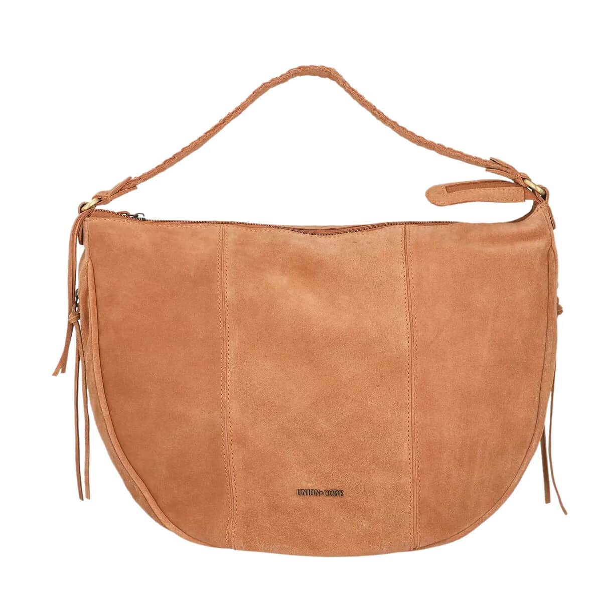 Union Code Tan 100% Genuine Leather Hobo Bag, Woven Leather Hobo Beach Bag, Hobo Messenger Bag, Minimalist Vintage Hobo Bag image number 0