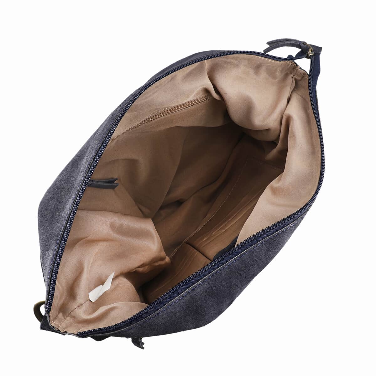Black 100% Genuine Leather Hobo Bag (15.5"x12"x4") image number 6