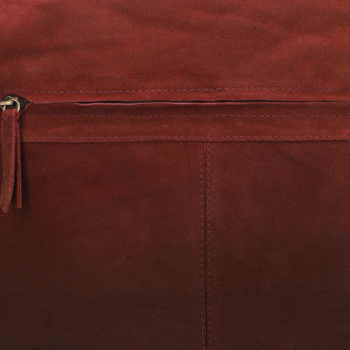 Union Code Burgundy 100% Genuine Leather Hobo Bag image number 6