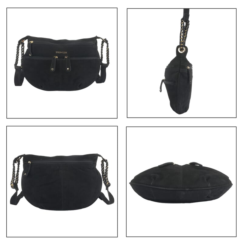 Union Code Black 100% Genuine Leather Crossbody Sling Bag