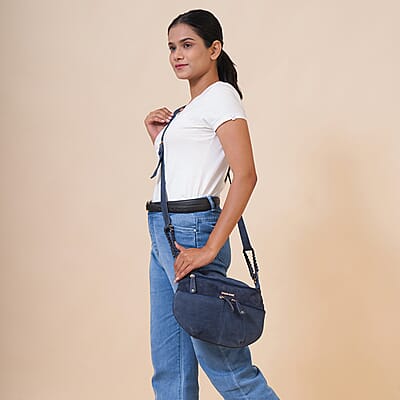 Union Code Navy 100% Genuine Leather Crossbody Sling Bag