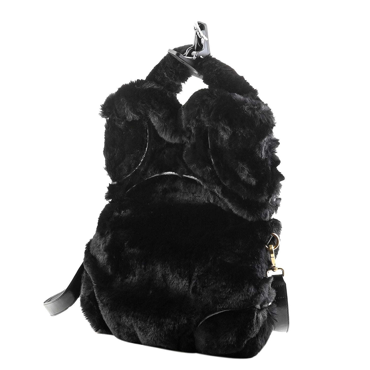 Foley & Corinna Black Hygge Tower Faux Fur FC Lady 2-Ways Use Bag