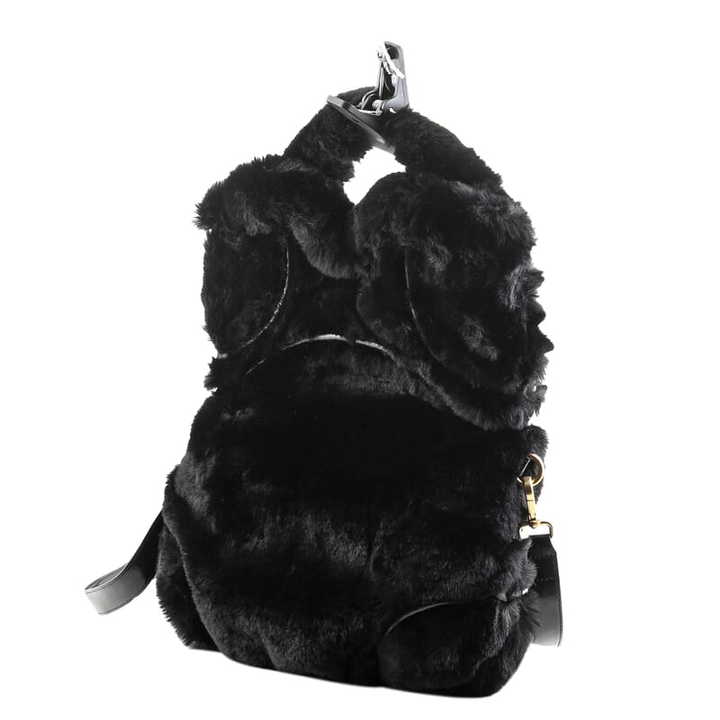 Foley & Corinna Black Hygge Tower Faux Fur FC Lady 2-Ways Use Bag