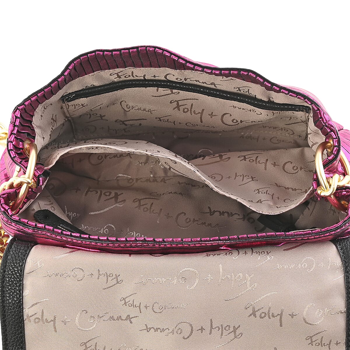 Foley & Corinna Pink Vegan Leather Disco Crossbody Bag image number 4