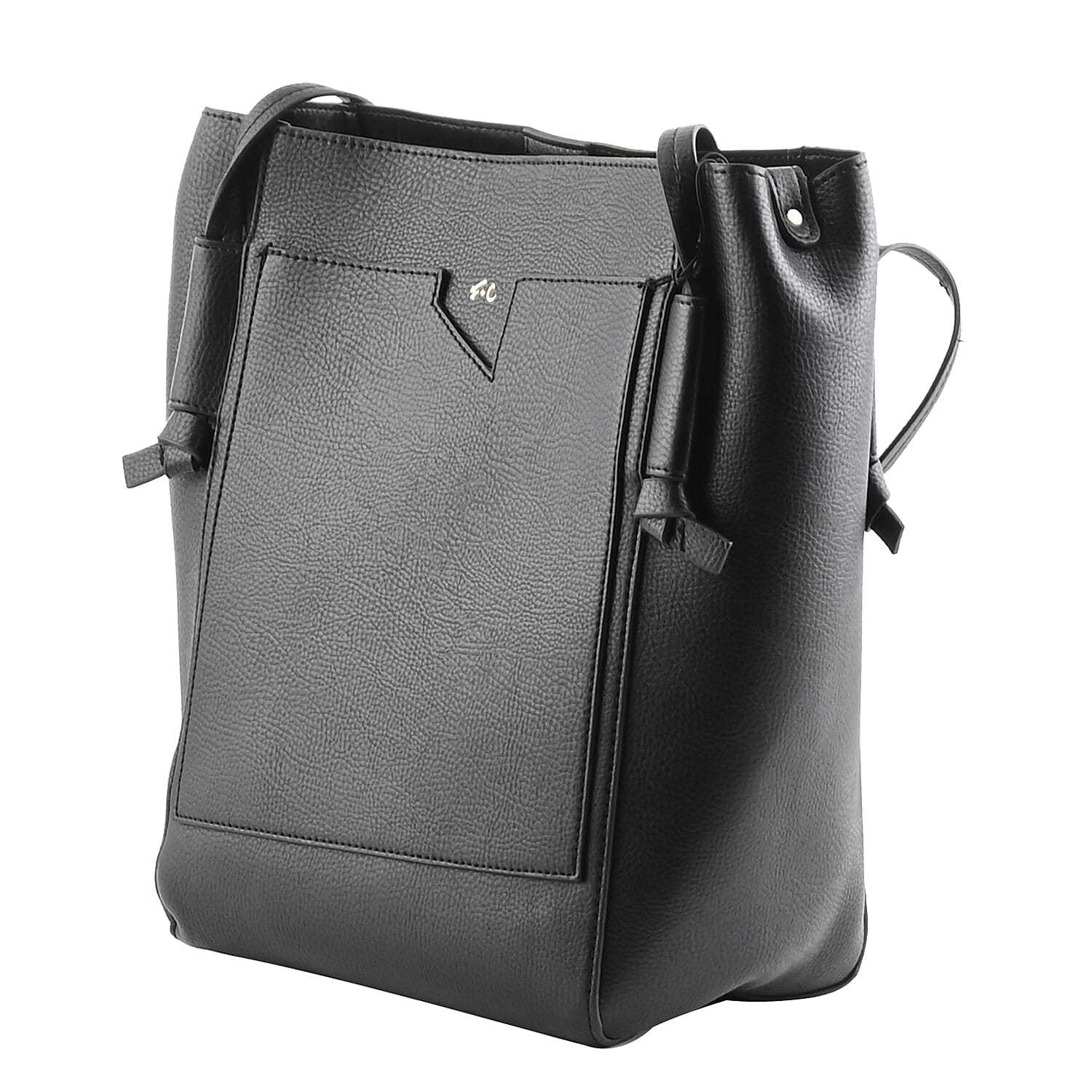 Foley & Corinna Black Vegan Leather Diane Crossbody Tote Bag
