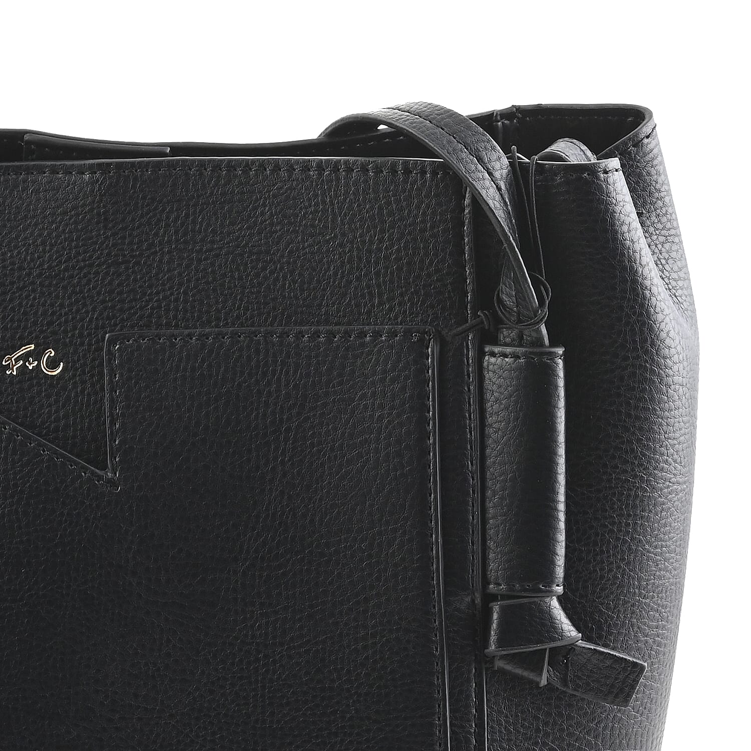 Foley & Corinna Black Vegan Leather Diane Crossbody Tote Bag