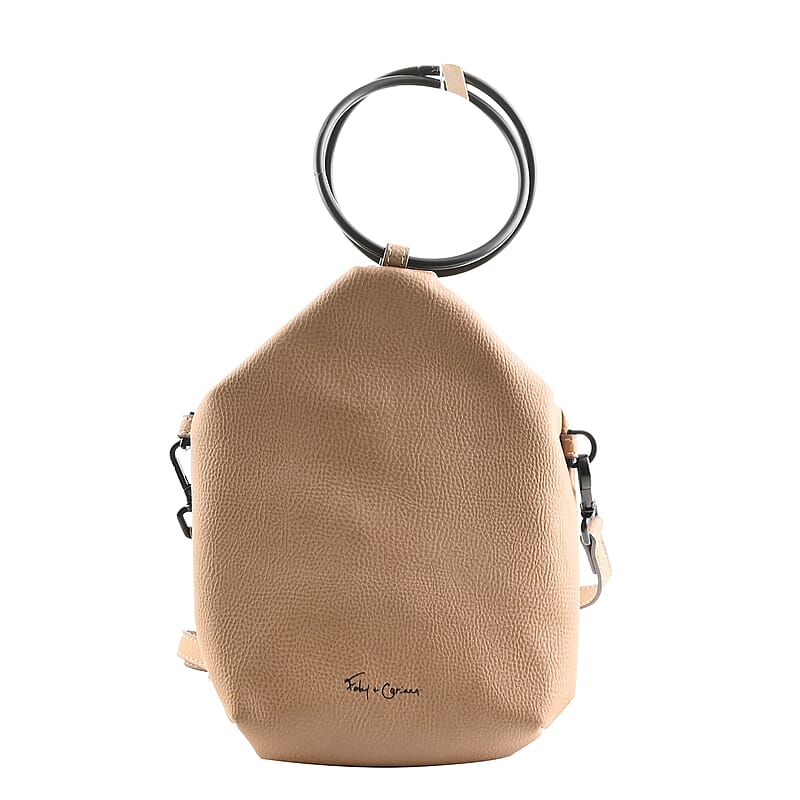 Foley & Corinna Tan Vegan Leather Small Ring Satchel Bag, Cute Satchel Bags, Vintage Satchel, Side Satchel Purse, Vegan Leather Sling Messenger Bag