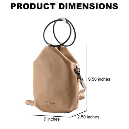 Social Threads Vegan Leather Hobo Bag (Comes with Detachable Insert Small Bag) | Camel | Size One Size