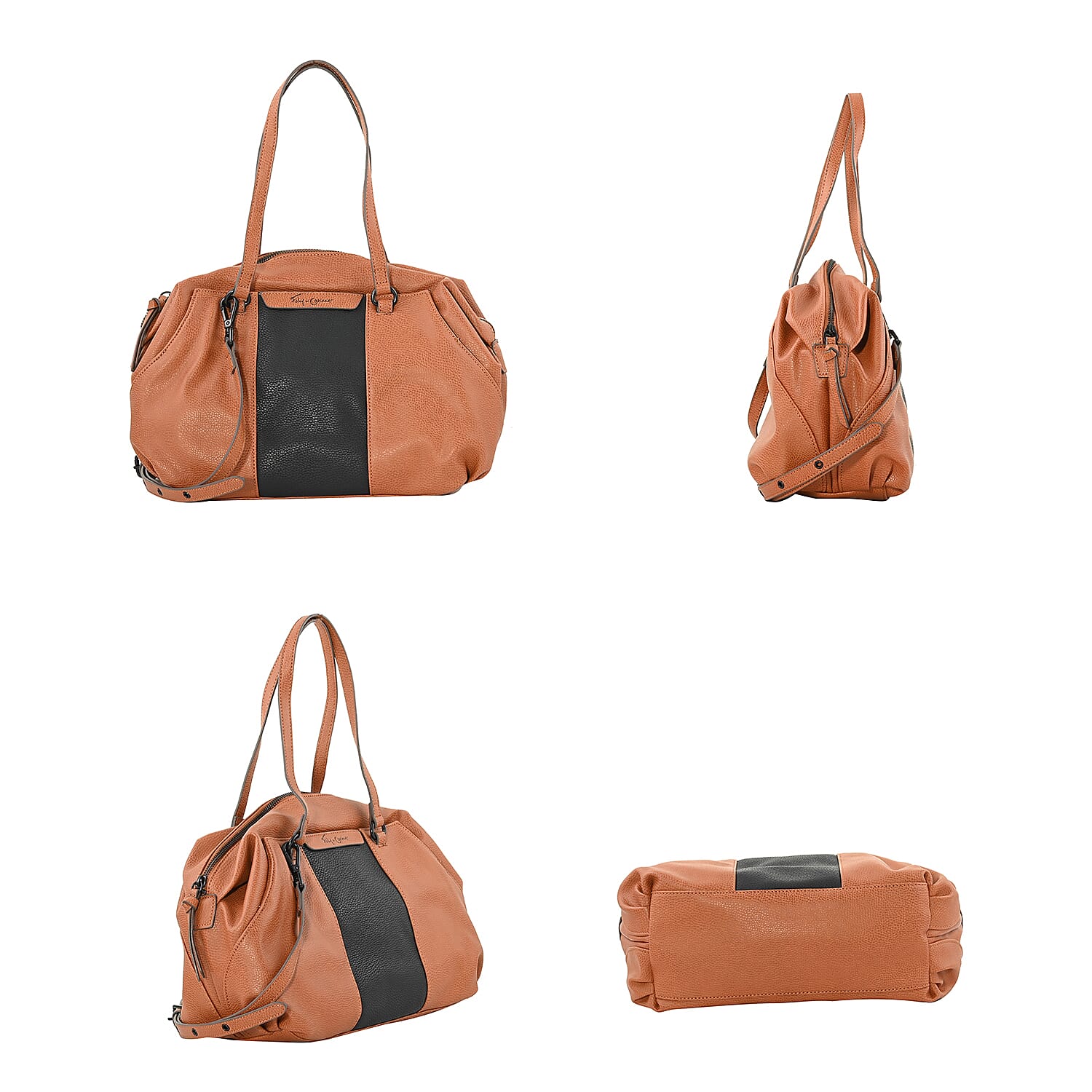 Foley & Corinna Cognac Vegan Leather Hygge Tower Satchel Bag