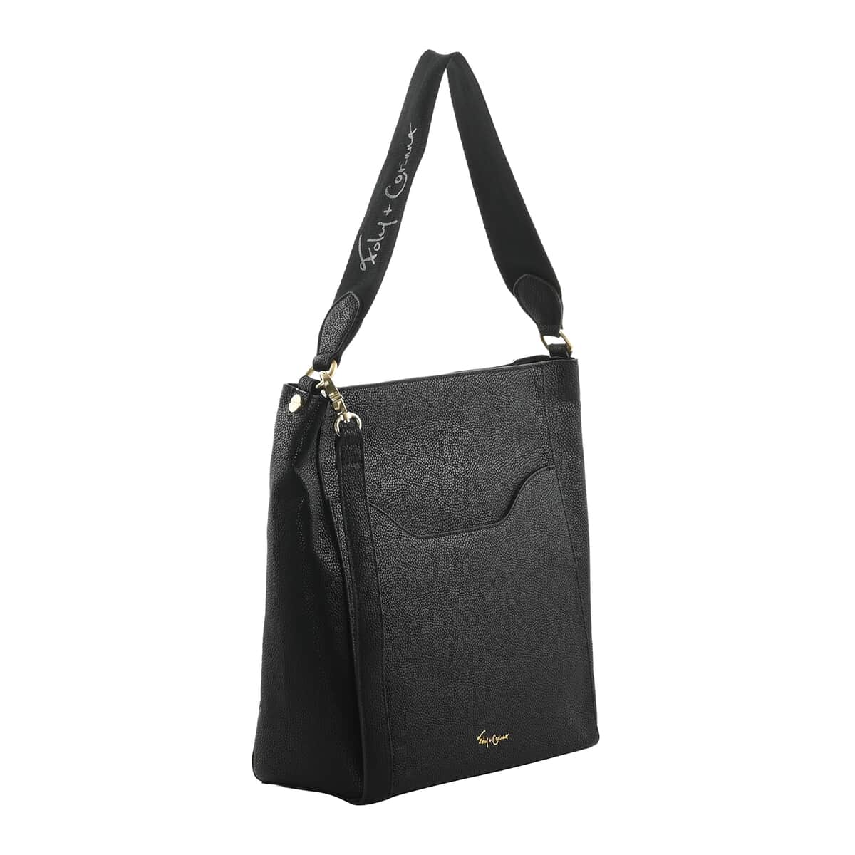 Foley & Corinna Black Faux Leather City Blooms Tote Bag image number 1