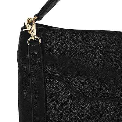Foley & Corinna Black Faux Leather City Blooms Tote Bag