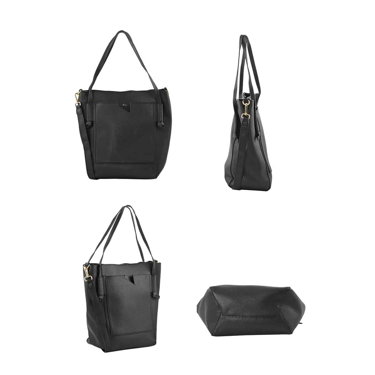 Foley & Corinna Black Vegan Leather Slumber Tote Bag image number 2