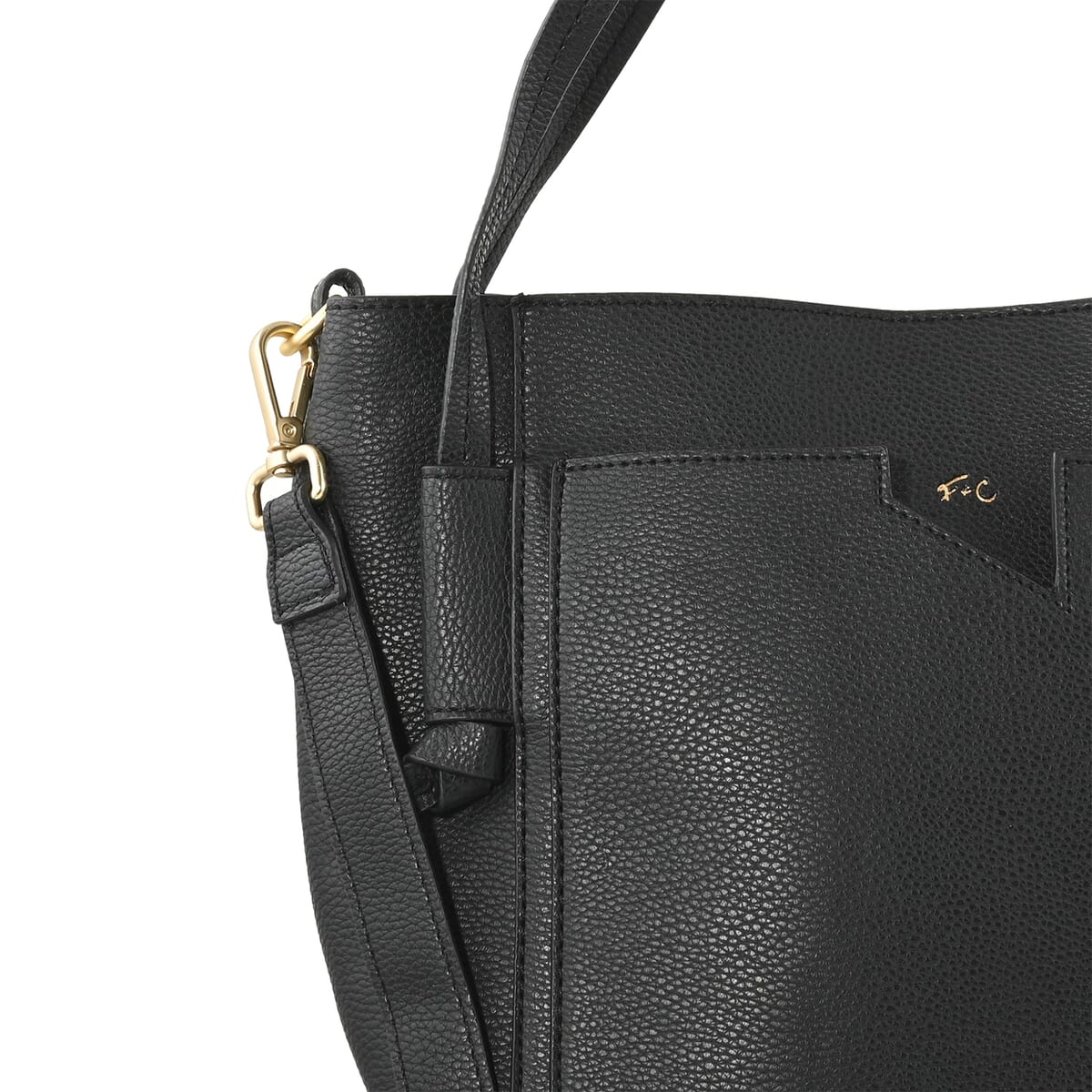 Foley & Corinna Black Vegan Leather Slumber Tote Bag image number 3