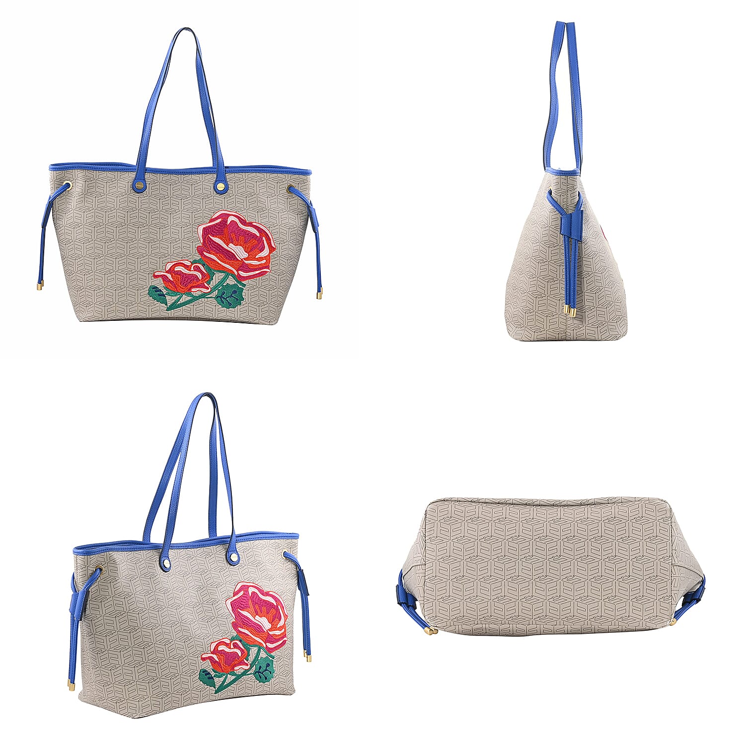 Foley & Corinna Blue Vegan Leather Splash Tote Bag