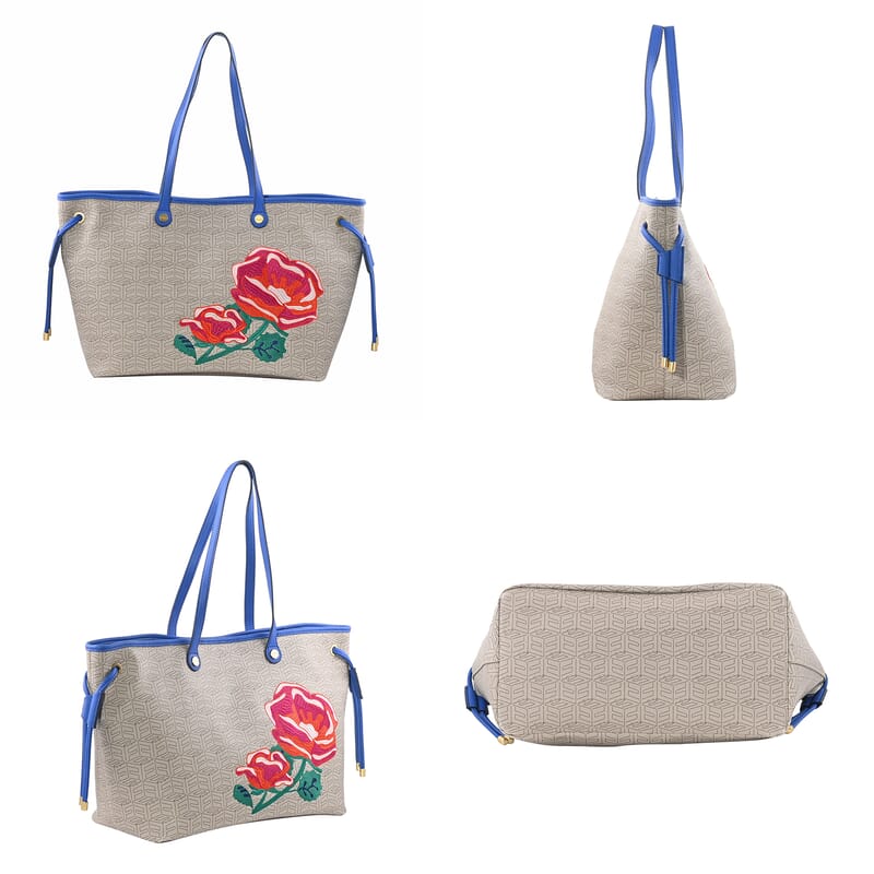 Foley & Corinna Blue Vegan Leather Splash Tote Bag