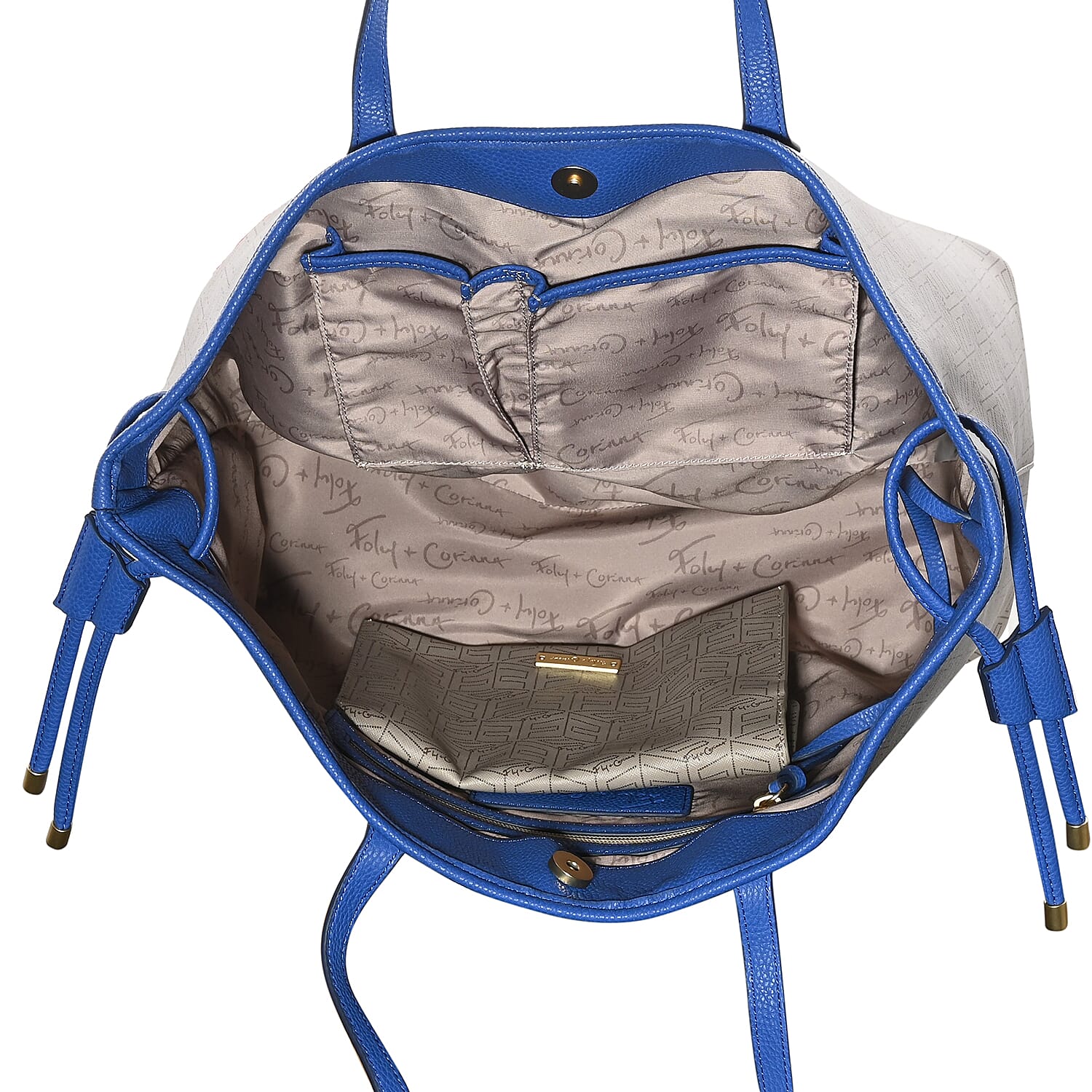 Foley & Corinna Blue Vegan Leather Splash Tote Bag