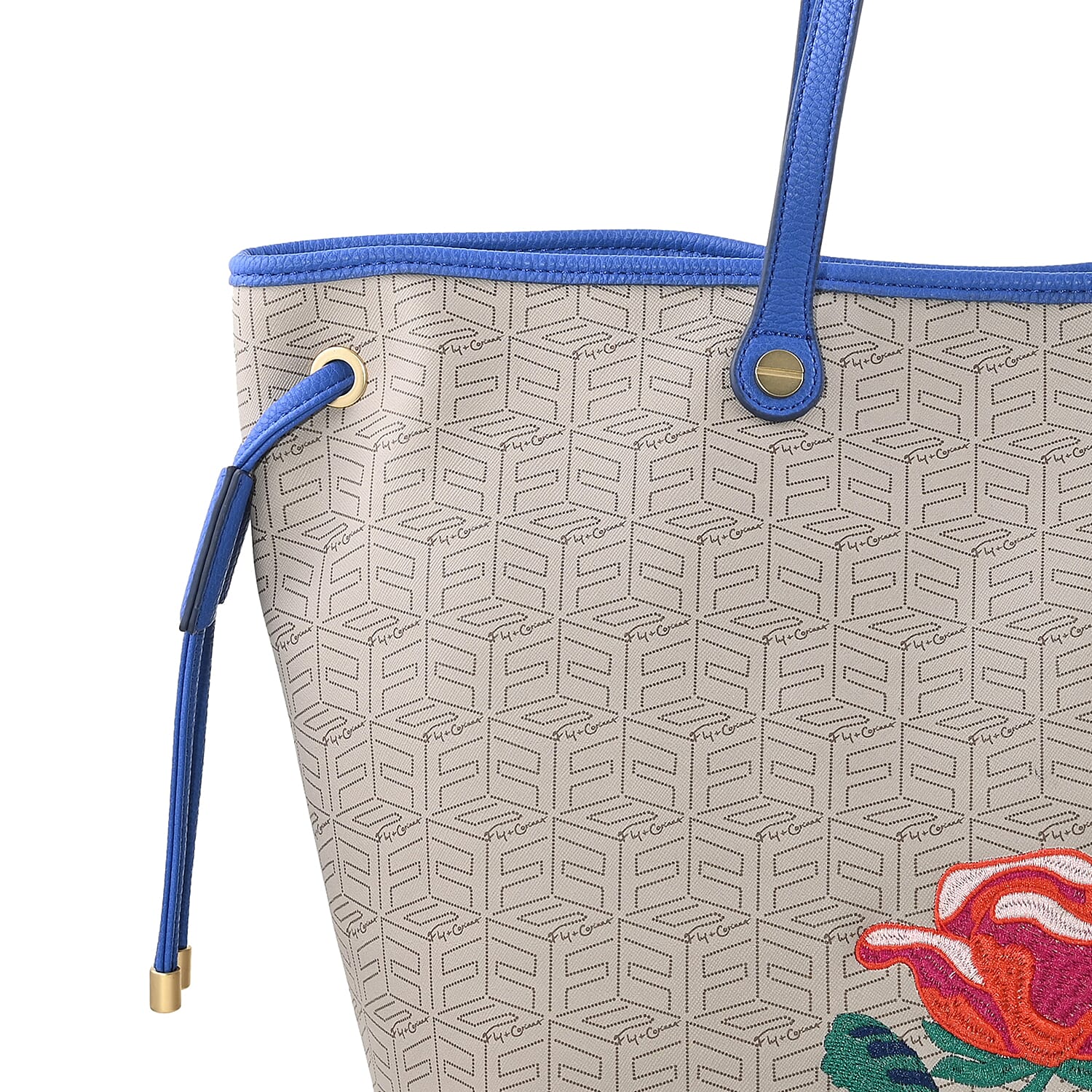 Foley & Corinna Blue Vegan Leather Splash Tote Bag