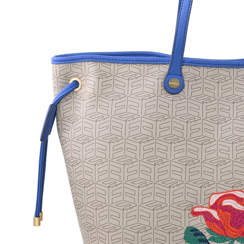 Foley & Corinna Blue Vegan Leather Splash Tote Bag
