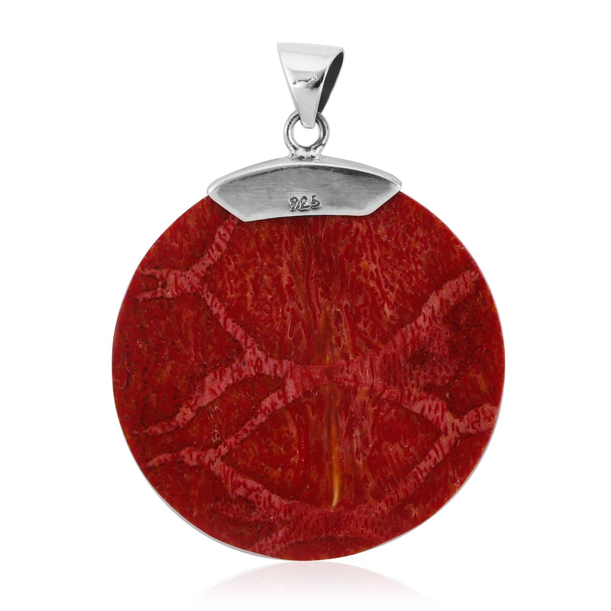 Sponge Coral Round Pendant in Sterling Silver image number 3