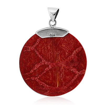 Sponge Coral Round Pendant in Sterling Silver
