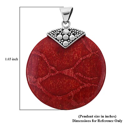 Sponge Coral Round Pendant in Sterling Silver