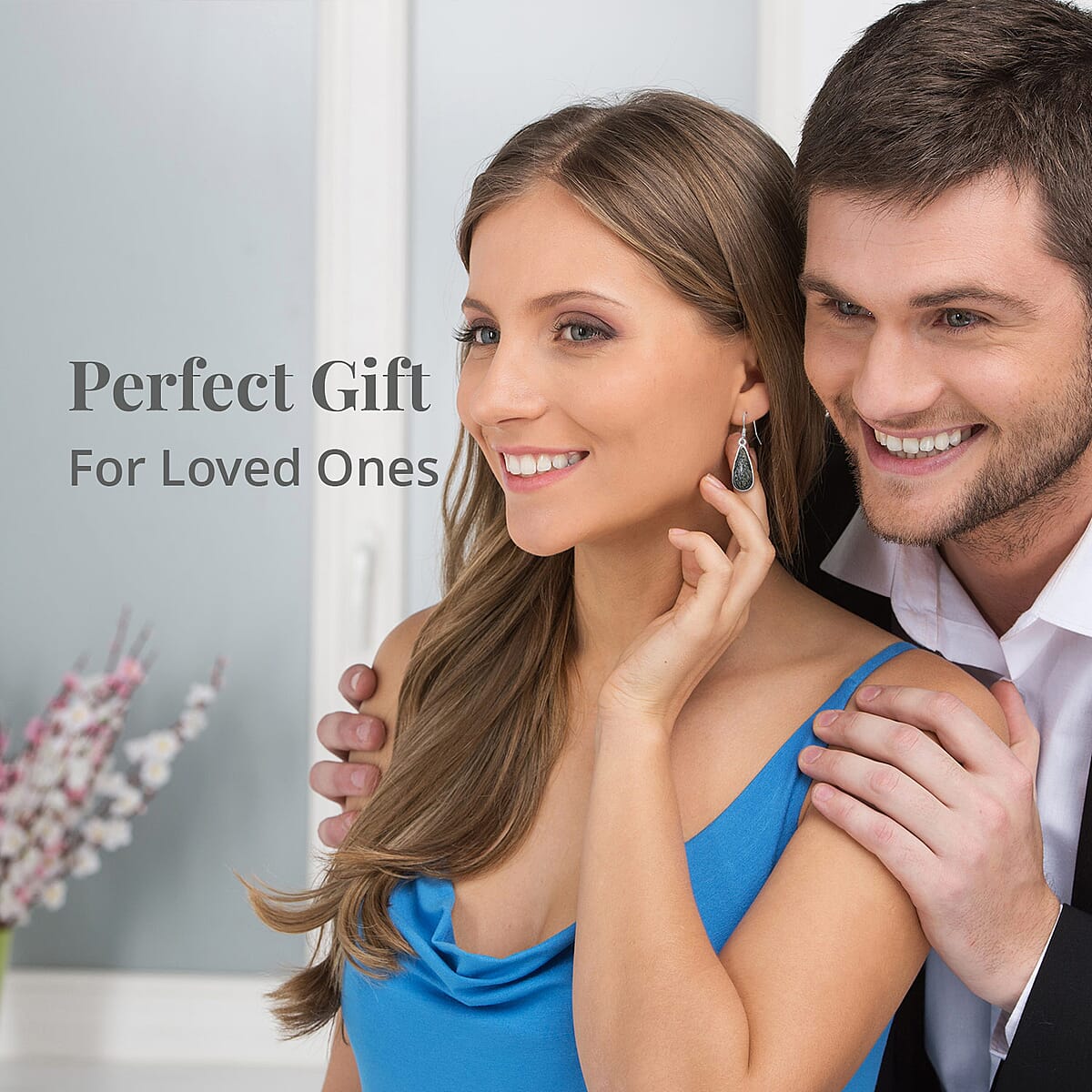 Olive Green Connemara Marble From Ireland Drop Earrings in Silvertone 40ctw image number 4