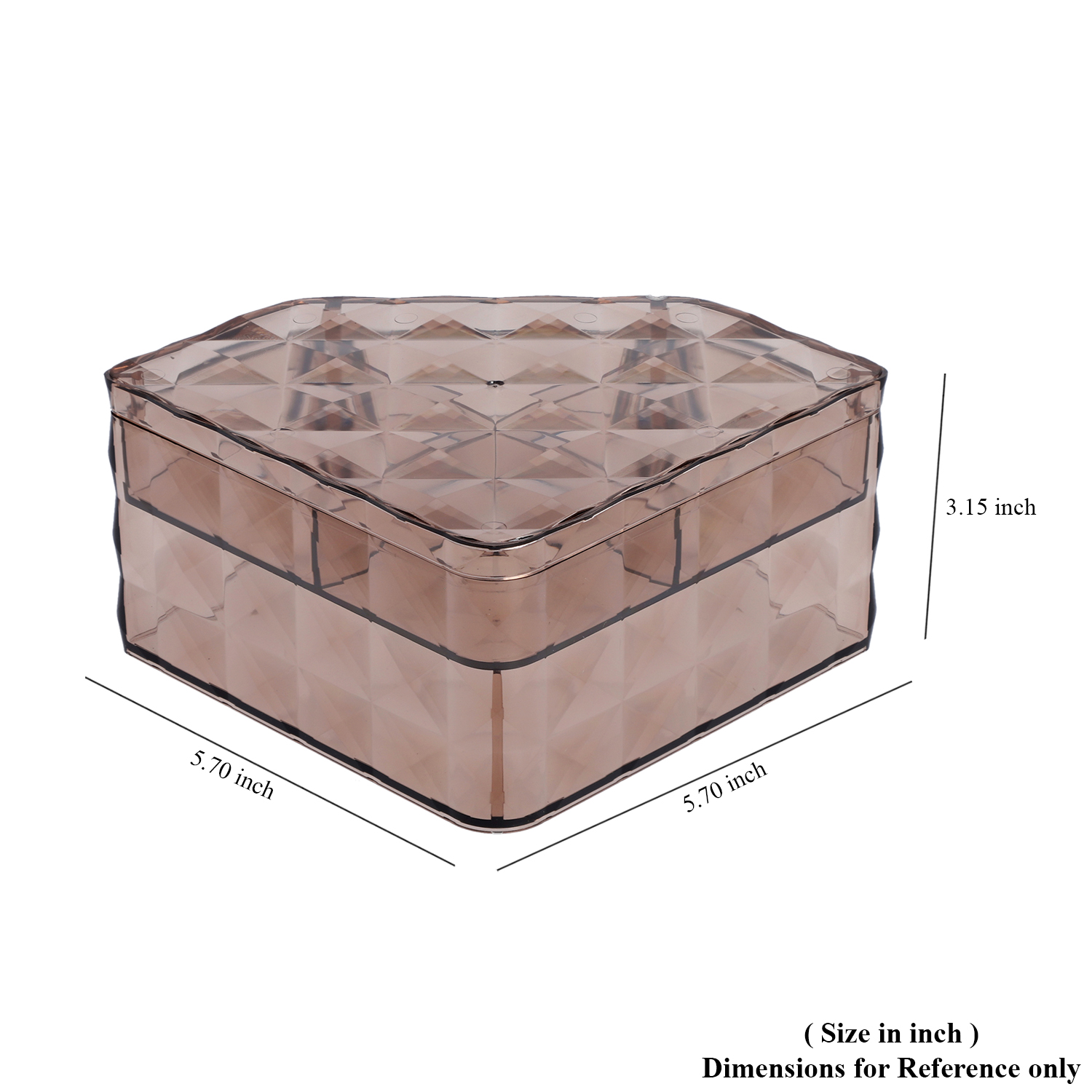 Brown Diamond Pattern Two Layer Jewelry Organizer with 2 Removable Tray