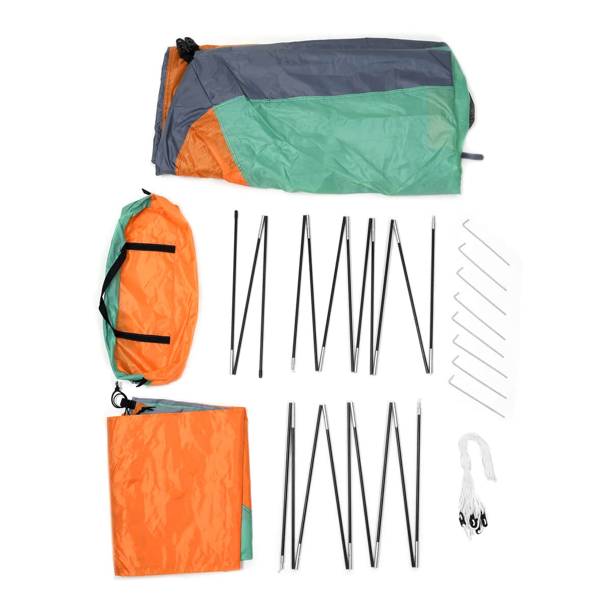 Homesmart Green, Gray and Orange Hiker Tent with Weather Protection and 2 Separate Entrances image number 0