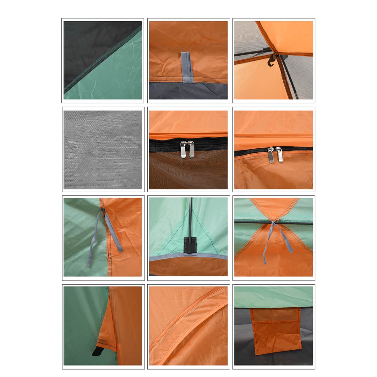 Homesmart Green, Gray and Orange Hiker Tent with Weather Protection and 2 Separate Entrances image number 4