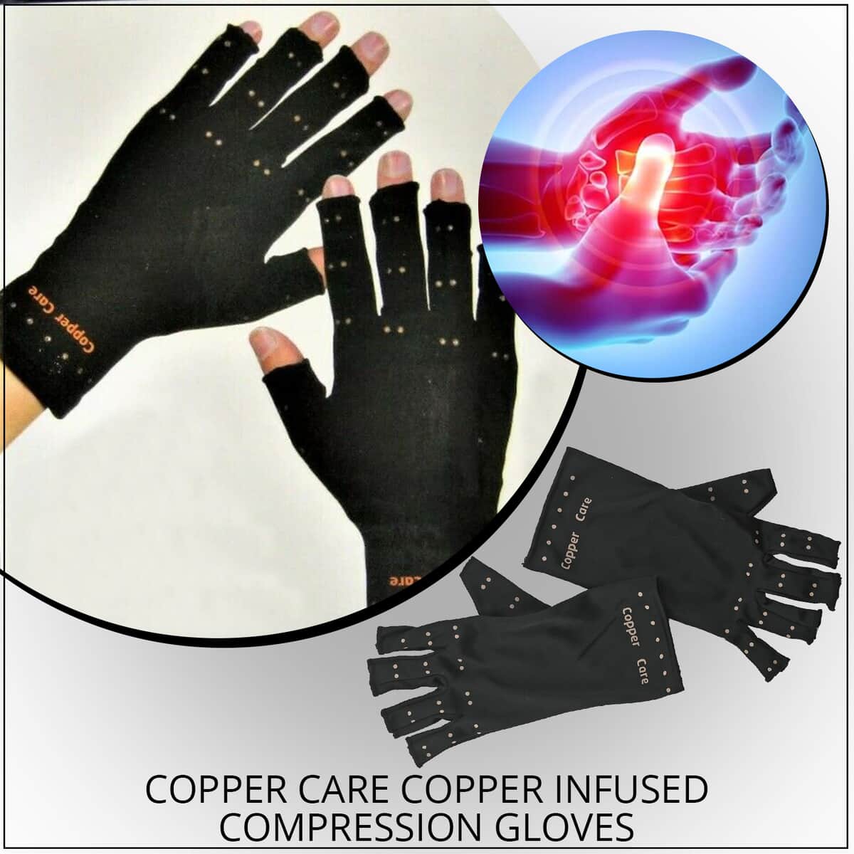 COPPER CARE Copper Infused Compression Gloves 1 Pair image number 1