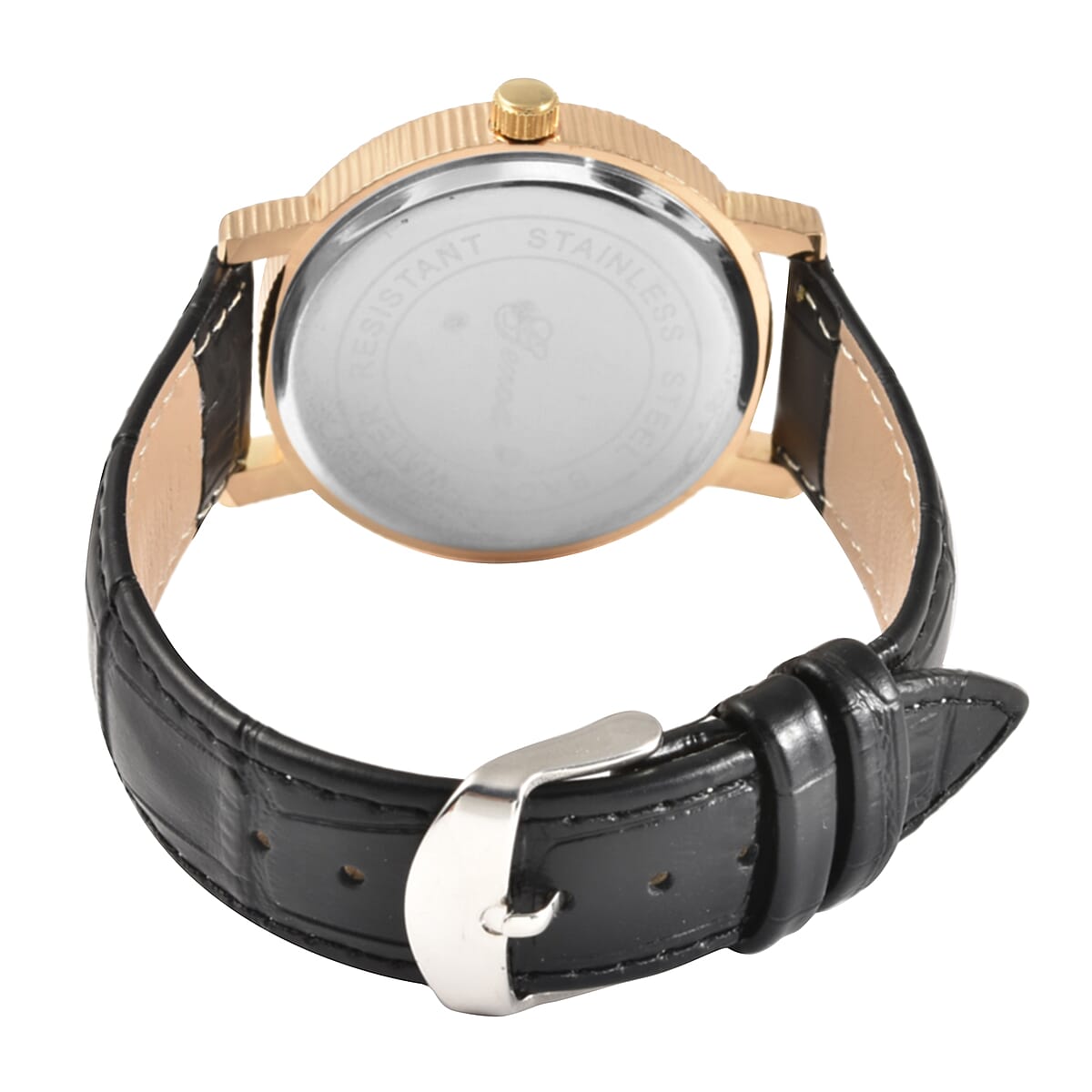 Genoa Miyota Japanese Movement Replica Coin Double Eagle Pattern Watch with Black Genuine Leather Band (40mm) image number 5