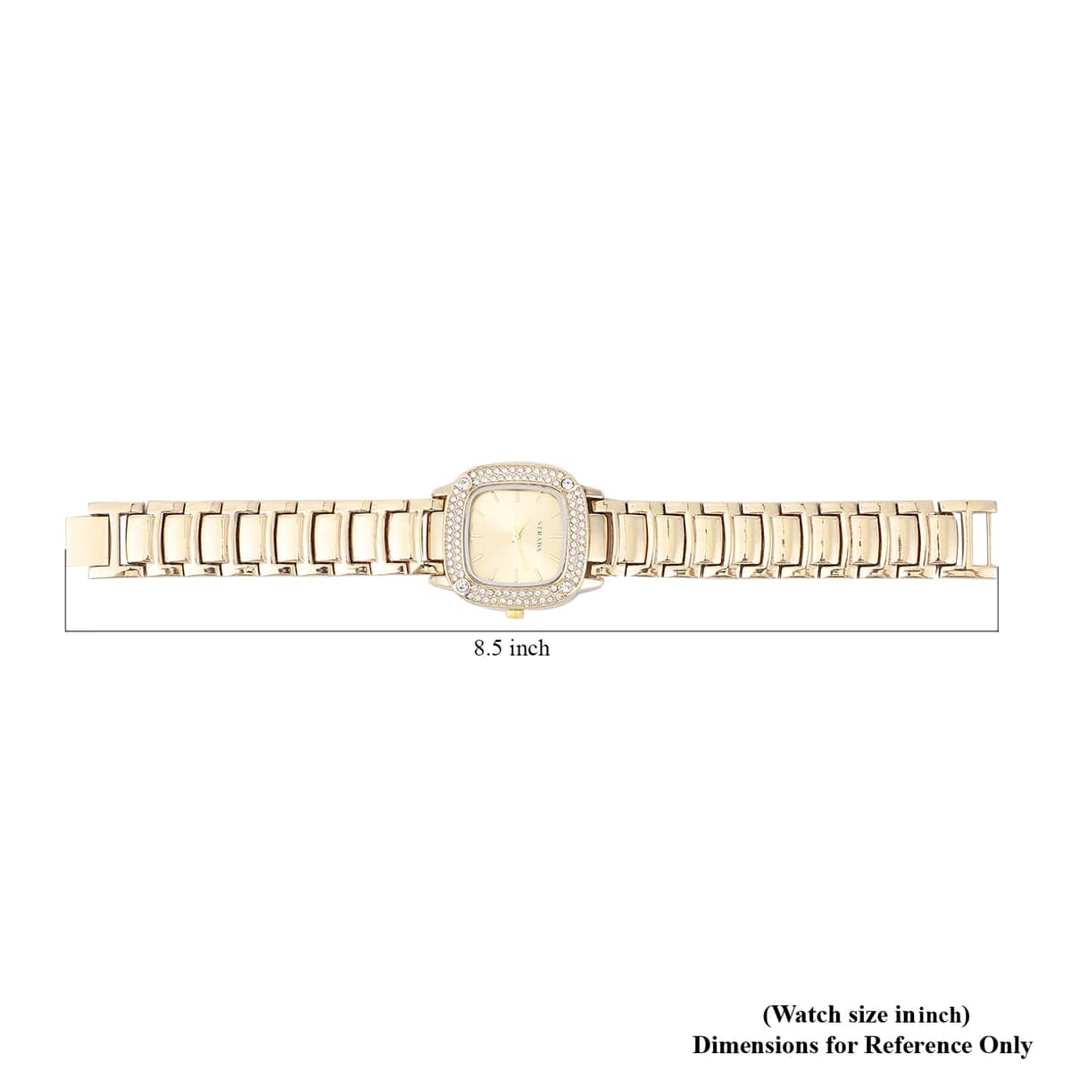 Strada Japanese Movement White Austrian Crystal Watch in Goldtone image number 6