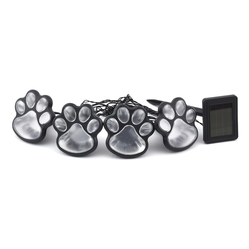 Homesmart Set of 4 Waterproof Paw Print Solar Lights -White Light