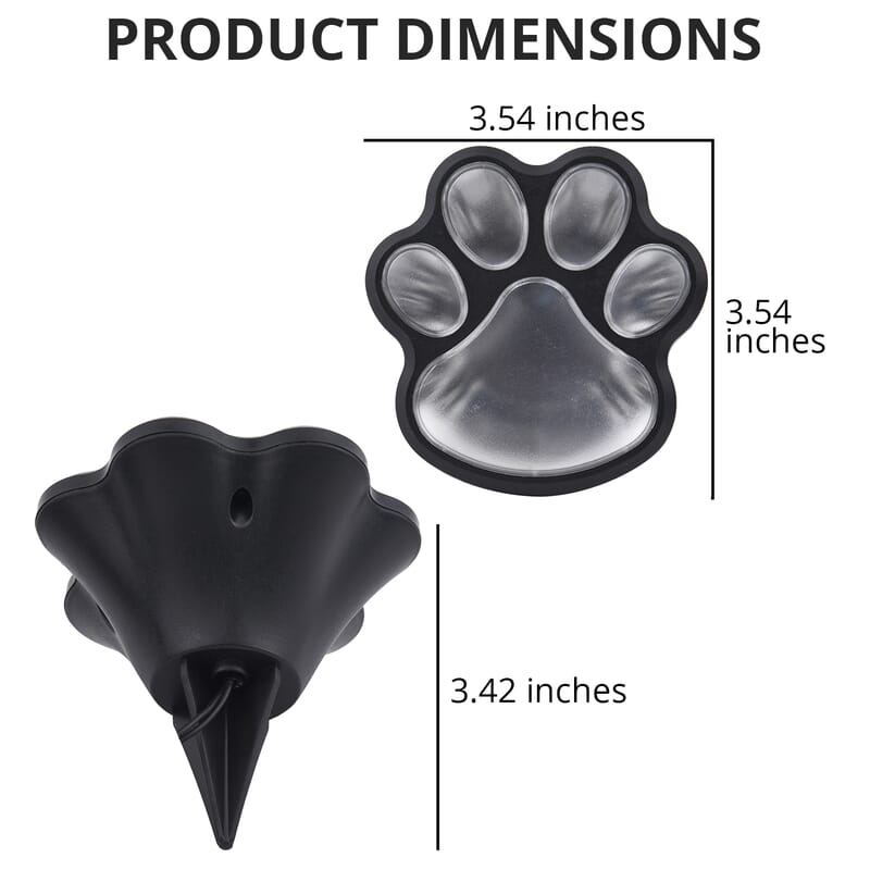 Homesmart Set of 4 Waterproof Paw Print Solar Lights -White Light