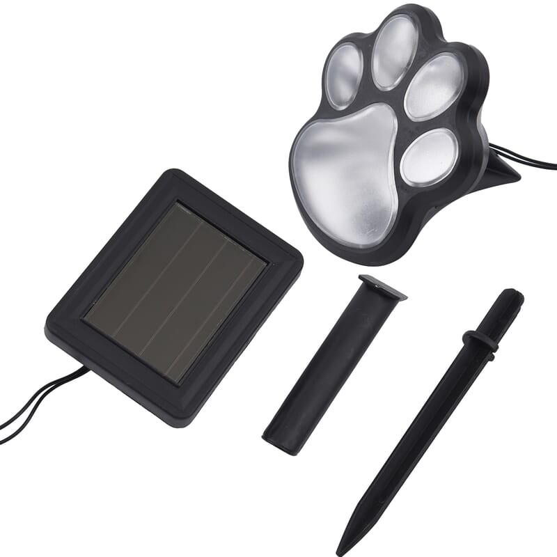 Homesmart Set of 4 Waterproof Paw Print Solar Lights -White Light