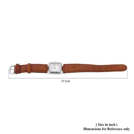 Eon 1962 Swiss Movement Sterling Silver MOP Dial Watch with Brown Leather Band image number 6