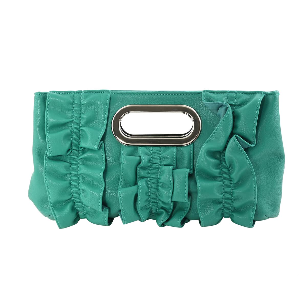 Green Faux Leather Clutch (12"x7") image number 0