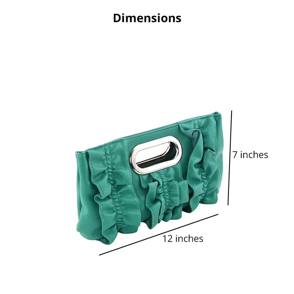 Green Faux Leather Clutch (12"x7") image number 3
