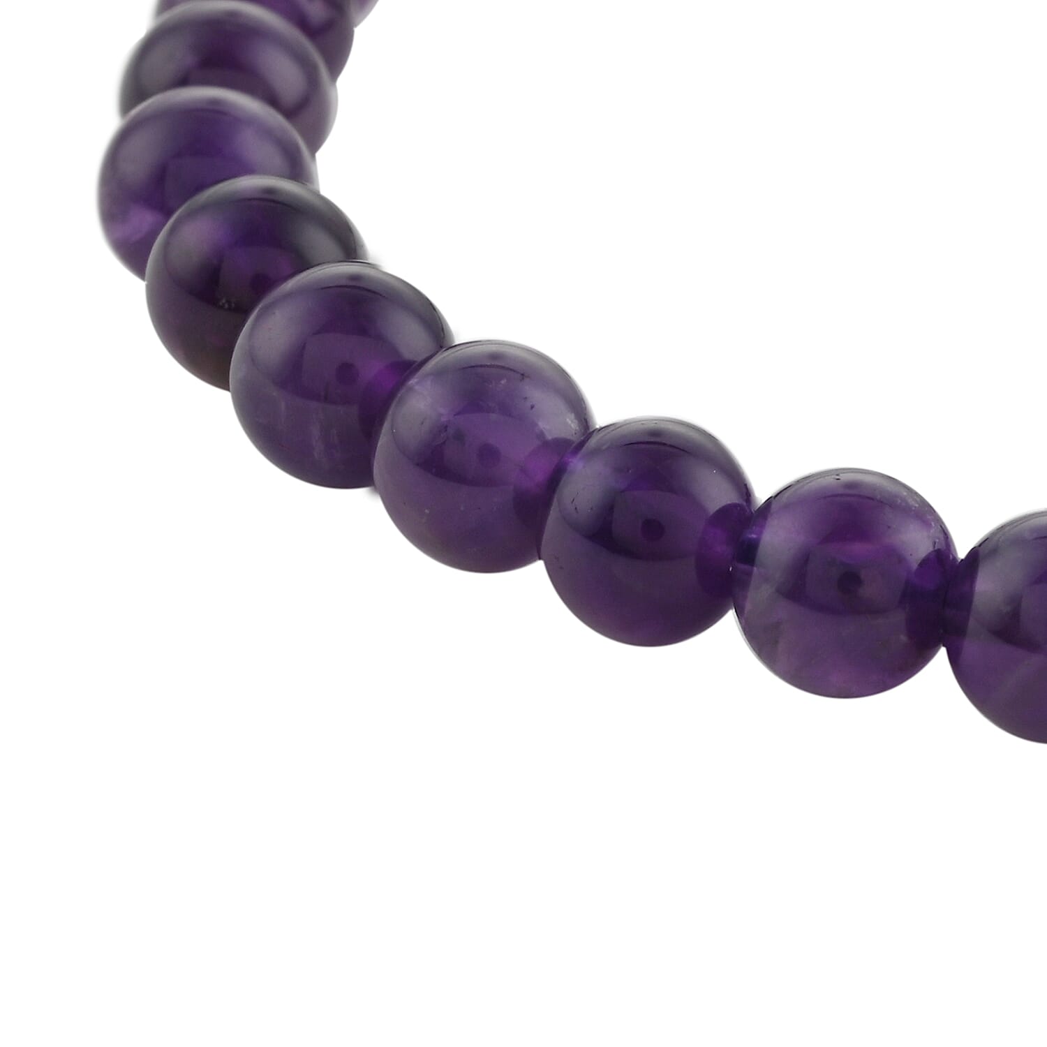 Amethyst Beaded Bolo Bracelet in Stainless Steel 15.80 ctw