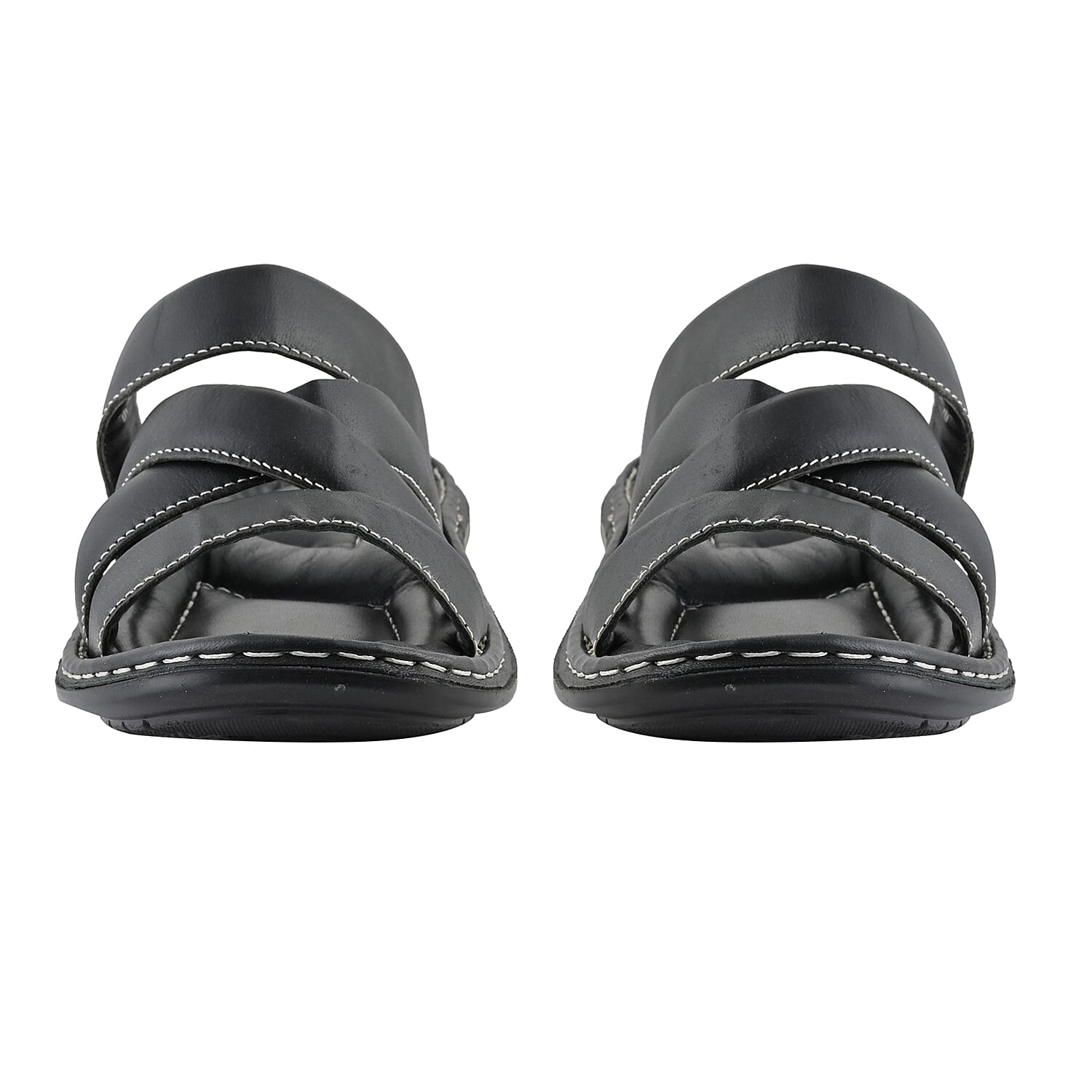 Martin 100% Genuine Leather Men's Black Multi Strap Sandal (Size 7)