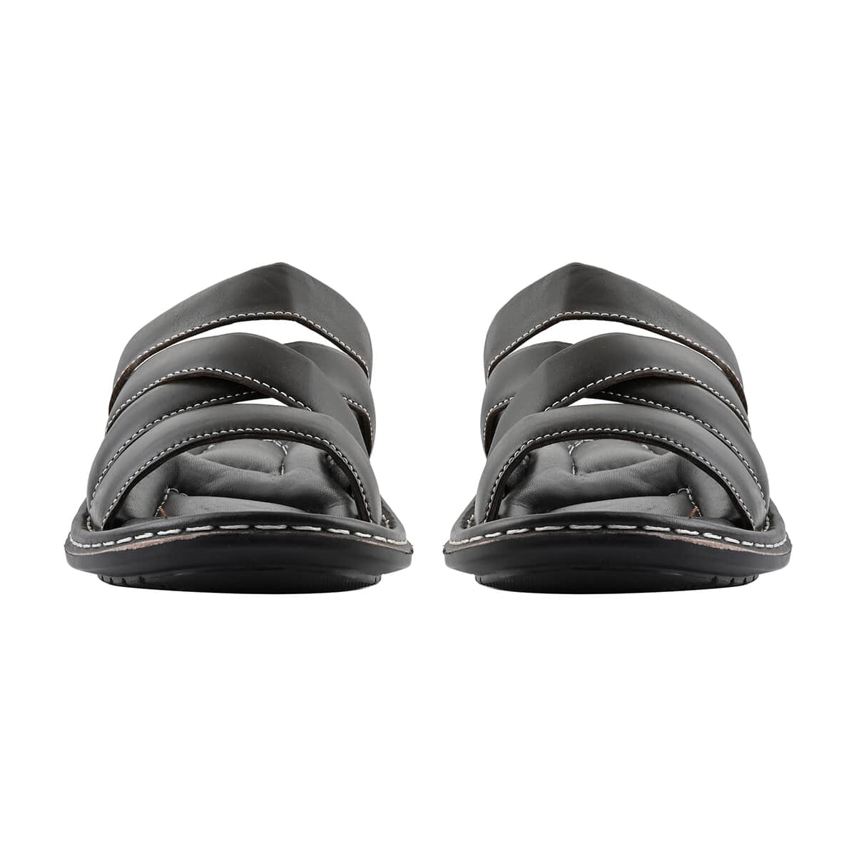 Martin 100% Genuine Leather Men's Black Multi Strap Sandal (Size 7) image number 3