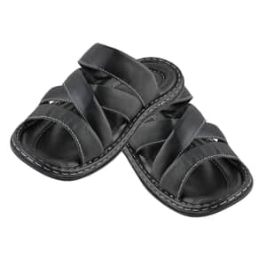 Martin 100% Genuine Leather Men's Black Multi Strap Sandal (Size 8)