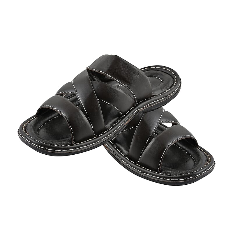 Martin 100% Genuine Leather Men's Brown Multi Strap Sandal (Size 8)