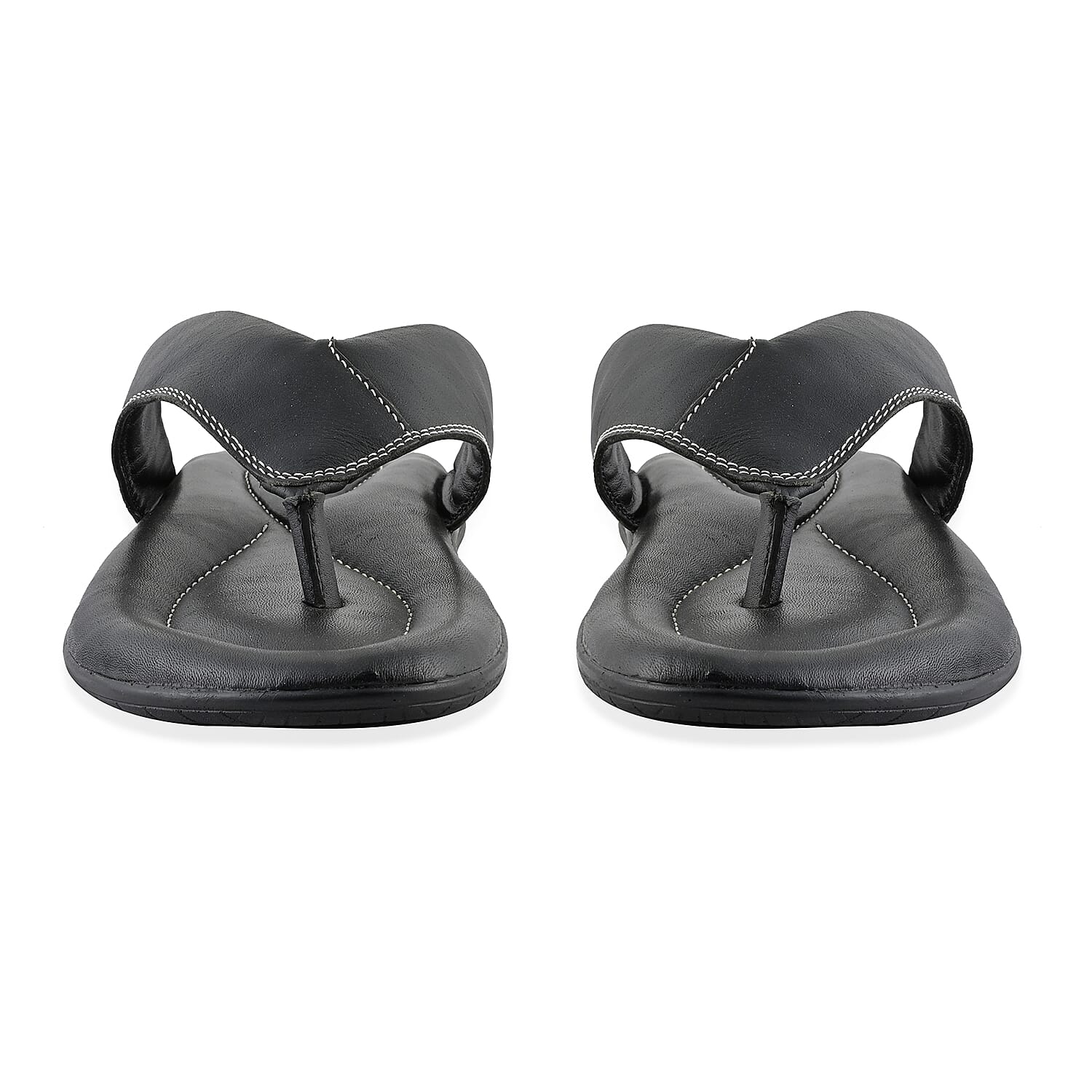 Martin 100% Genuine Leather Men's Black Classic Comfort Flip Flop (Size 7)