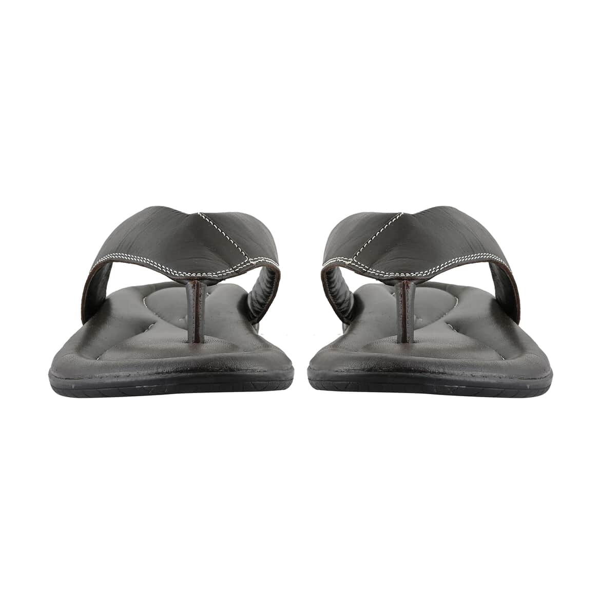Martin 100% Genuine Leather Men's Black Classic Comfort Flip Flop (Size 7) image number 3